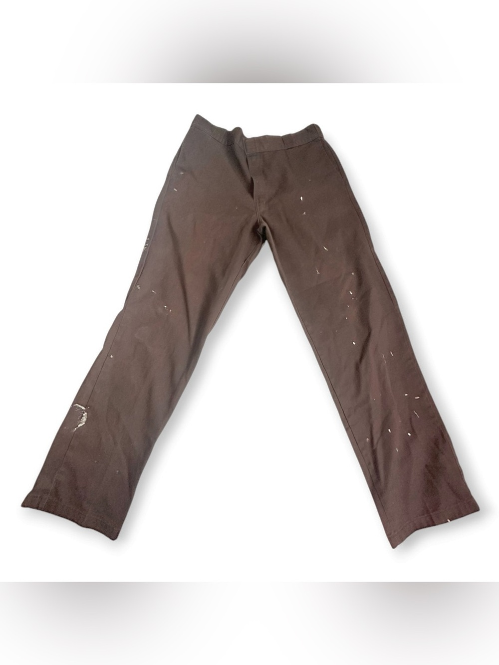 Dickies Men's Dark Brown W36/L34 Pants with Paint Spatter
